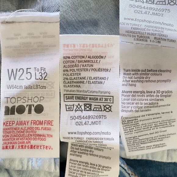 TopShop Blue Custom Cutoff Jean Shorts 25 - Picture 5 of 5